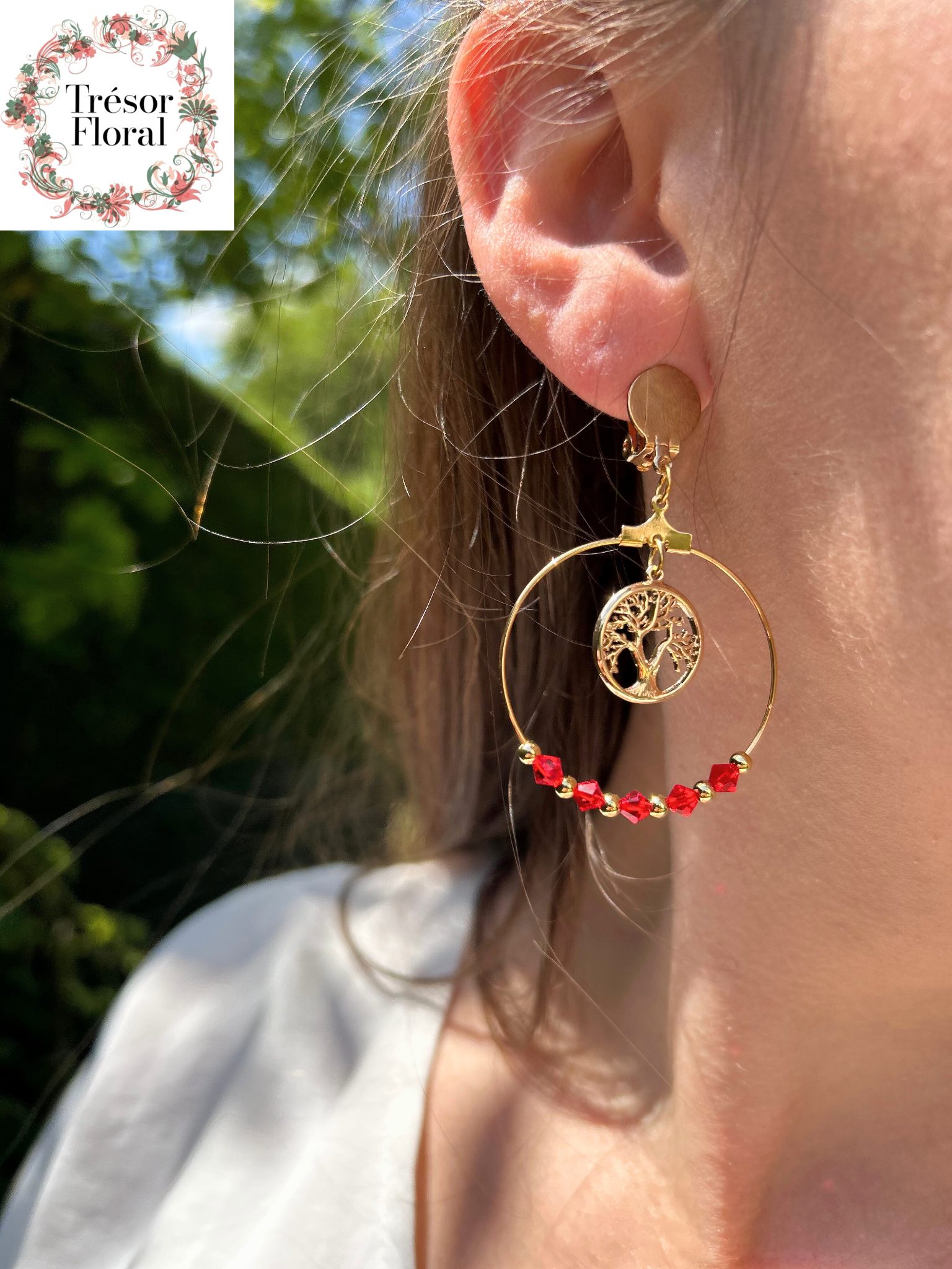 Boucles d' oreilles arbre de vie