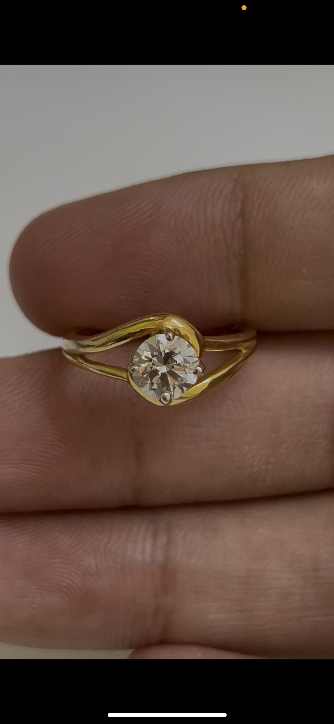 Gold Ring with Natural Diamond 0.90 Carat GIA Certified