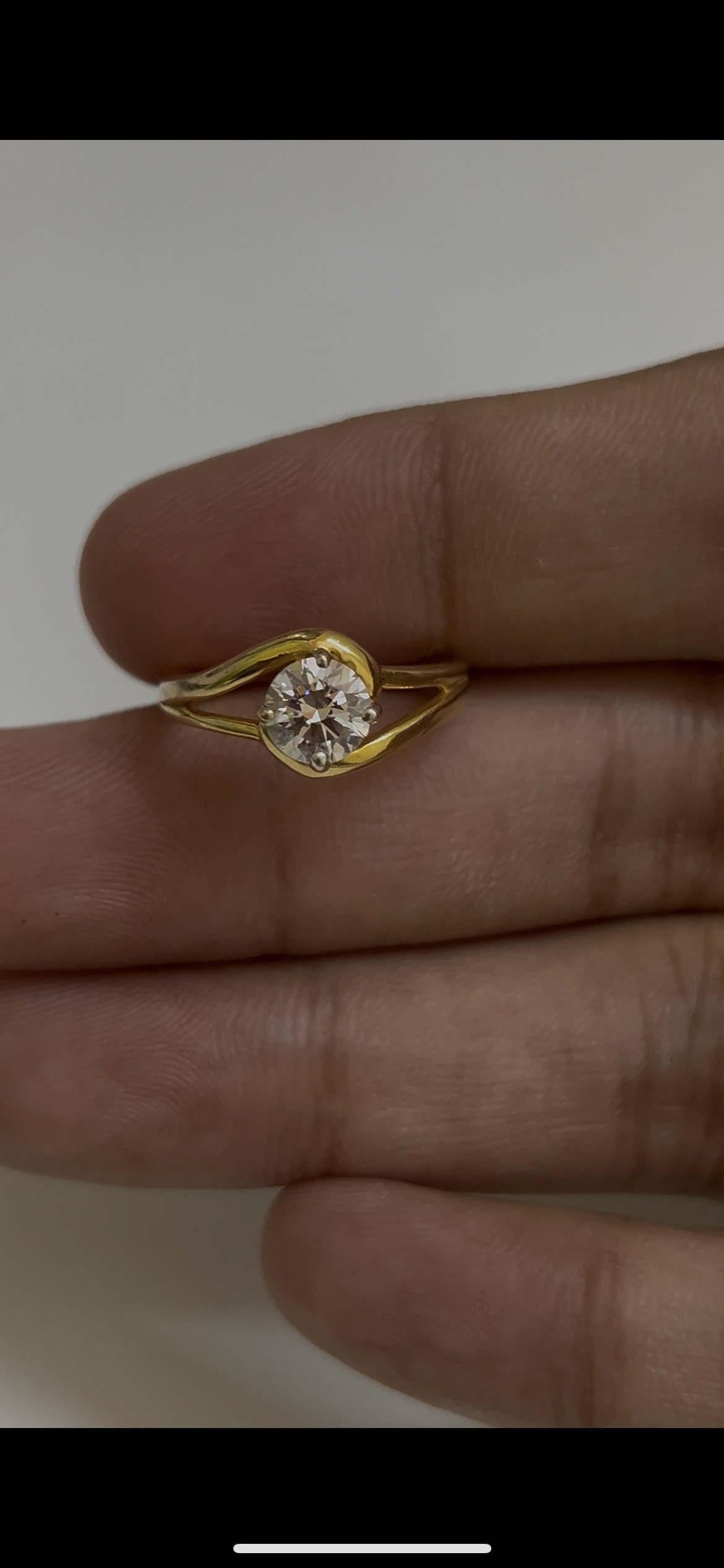 Gold Ring with Natural Diamond 0.90 Carat GIA Certified