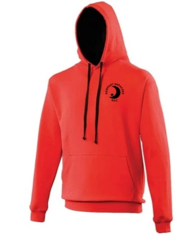 Kids Red Hoodie with Newport Saracens RFC Logo