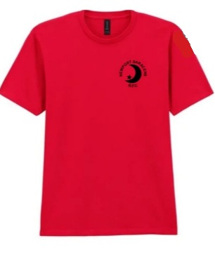 Red T-Shirt with Newport Saracens RFC Logo
