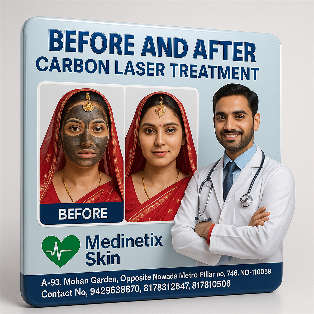 Carbon Laser treatment before and after