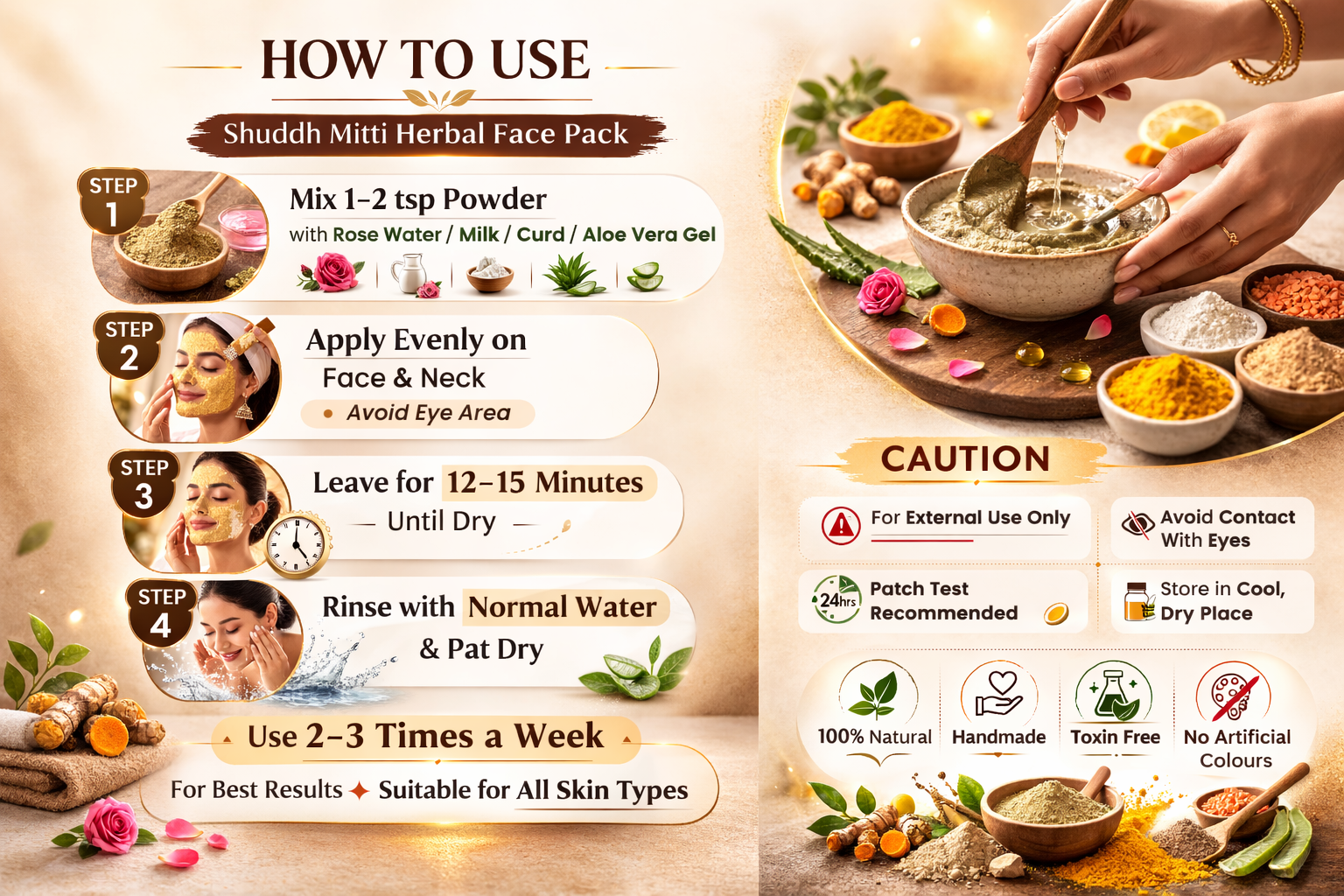 Shuddh Mitti Herbal Face Pack Powder