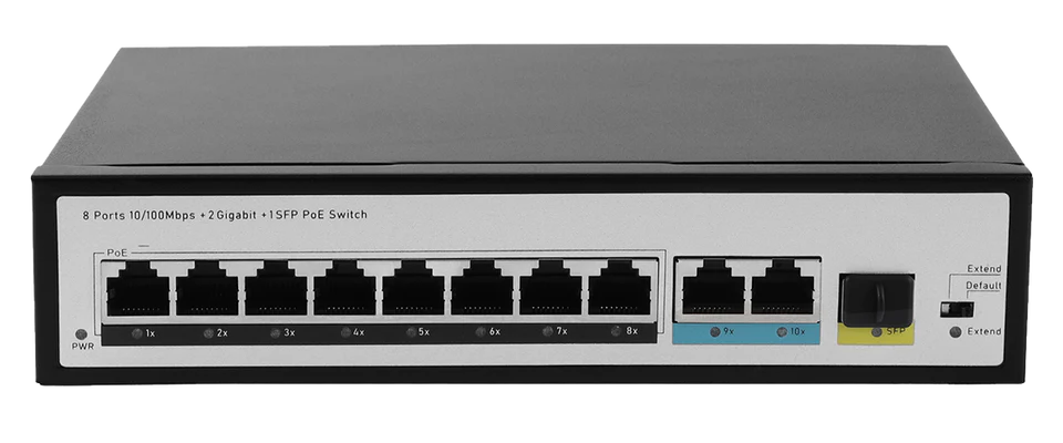 100 Gigabit 11-port PoE switch 
