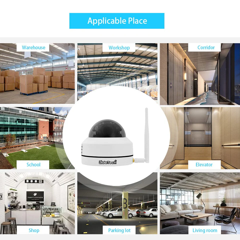 JideTech 5MP Wi-Fi 4X Zoom with SD Card Slot IP Camera  