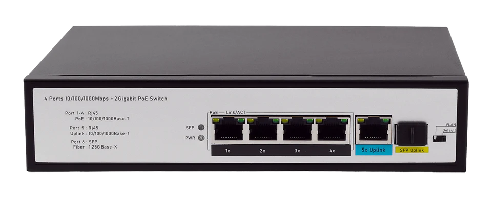 Gigabit 6-port PoE switch