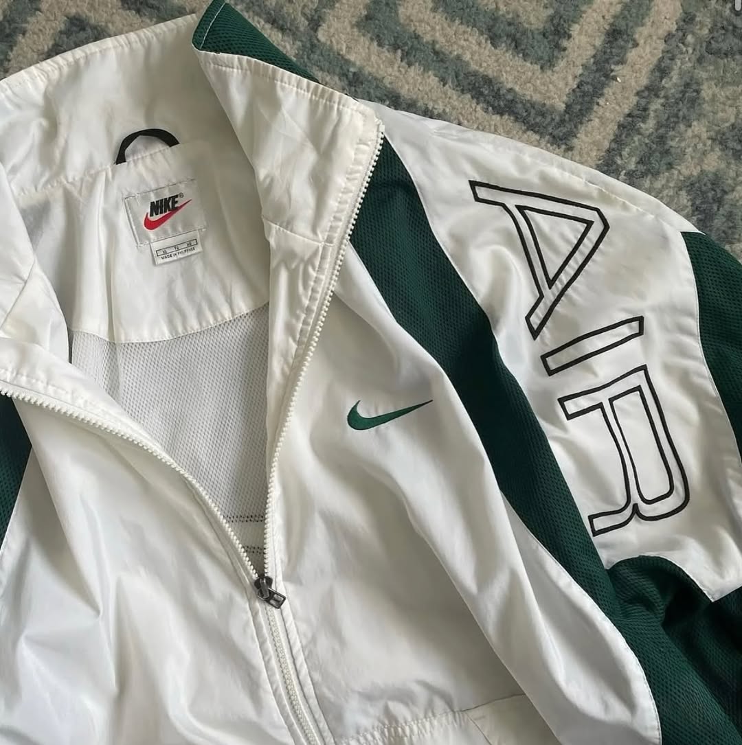 Nike Air Retro Track Jacket – White & Green