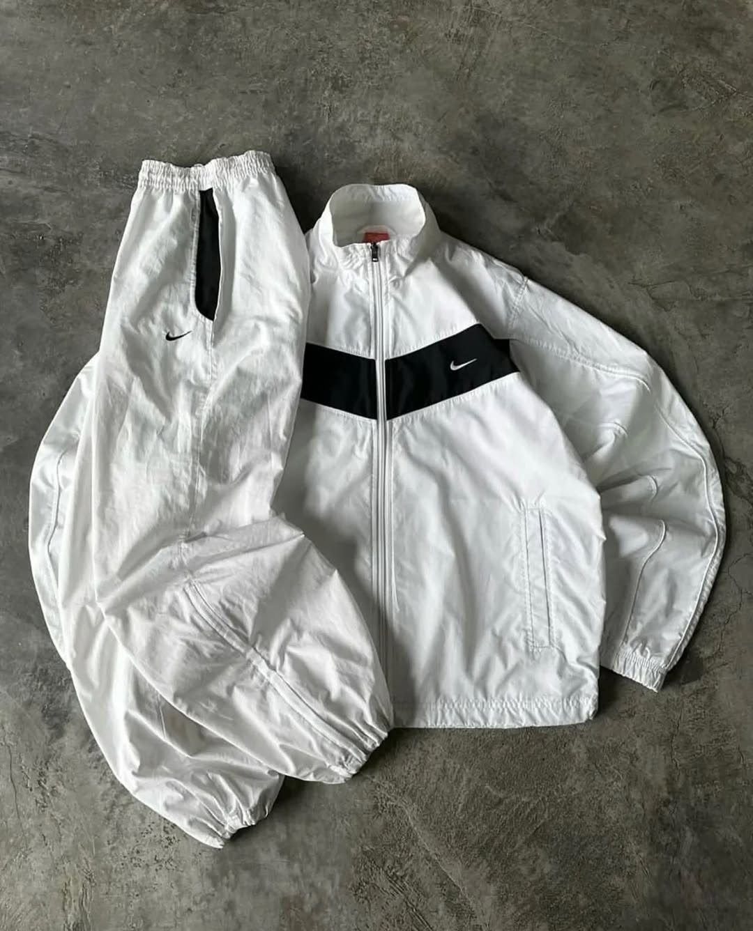 Nike Classic Panel Track Suit – White & Black