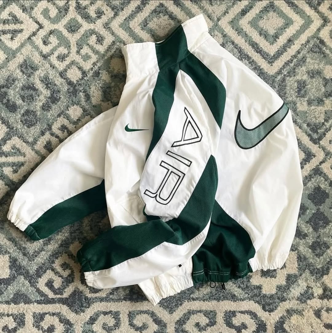 Nike Air Retro Track Jacket – White & Green