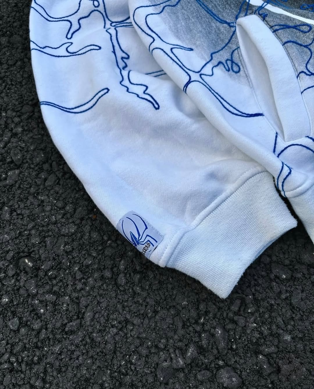 Vintage Spider Stitched Zip-Up Hoodie