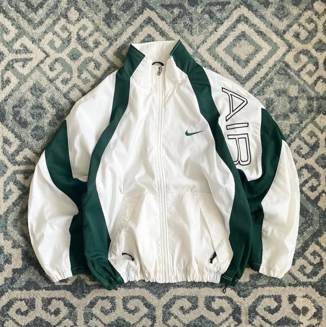 Nike Air Retro Track Jacket – White & Green