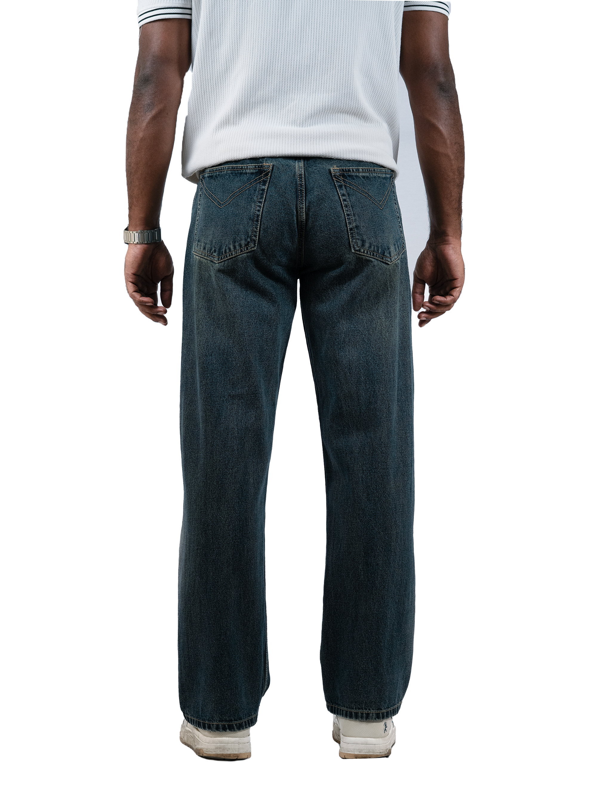 Faded Denim Jeans – Straight Fit (Denim Blue Edition)