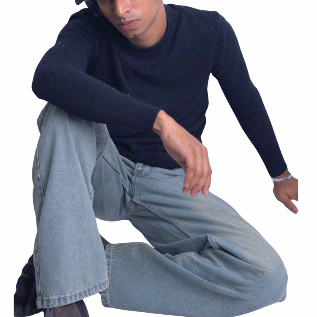 Faded Denim Jeans – Straight Fit (Denim Faded Grey Edition)