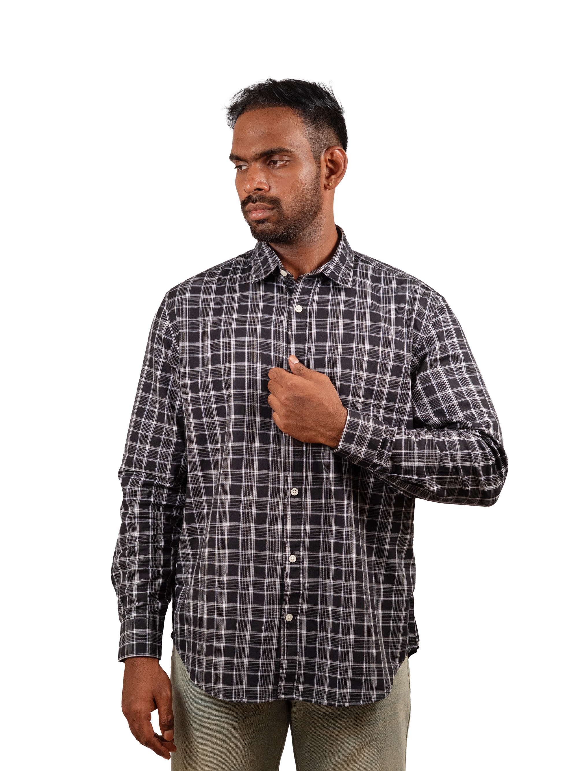 Men's Black Checked Shirt