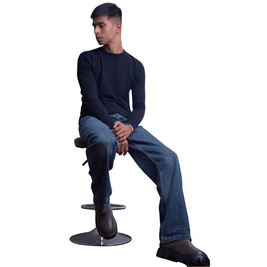Faded Denim Jeans – Straight Fit (Denim Blue Edition)