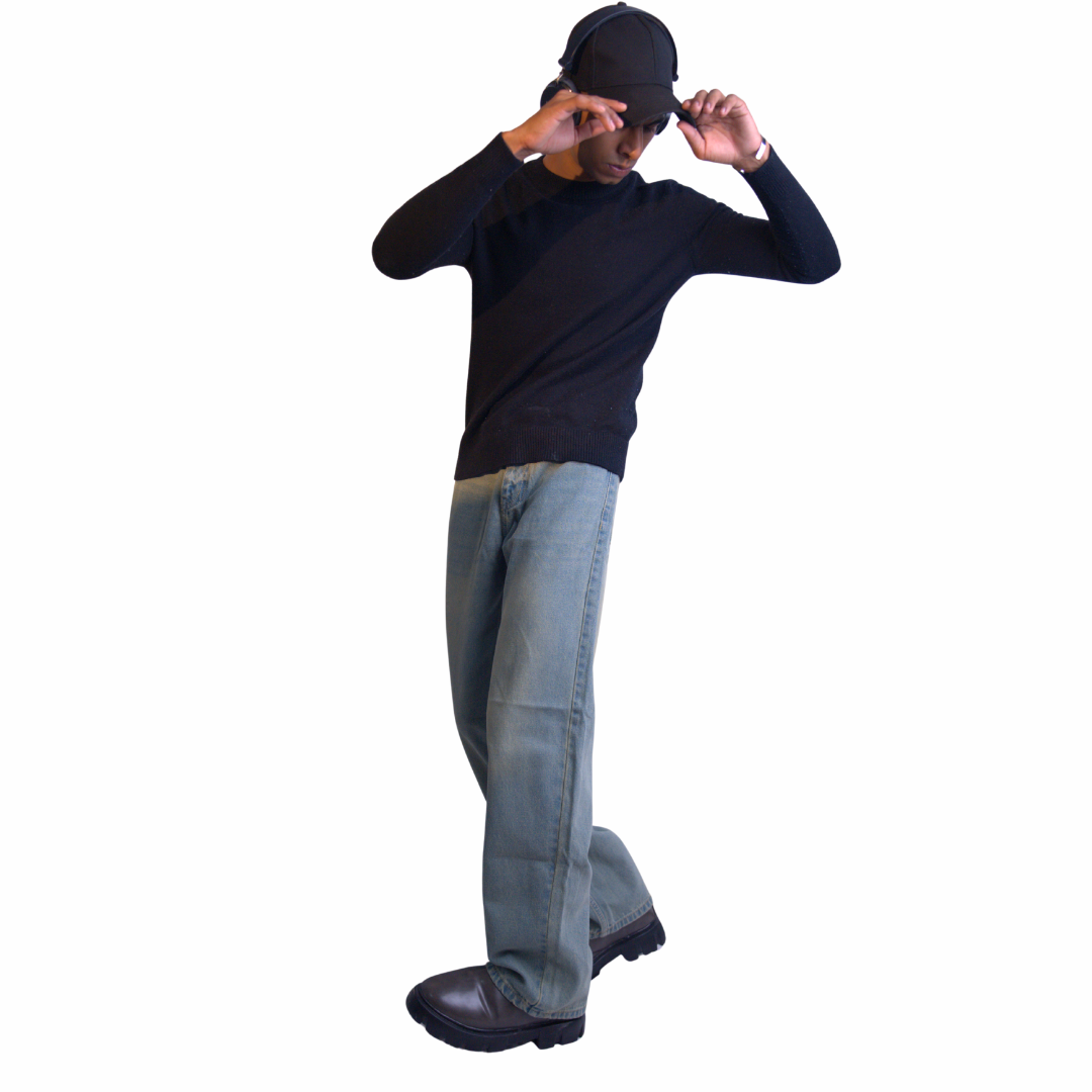 Faded Denim Jeans – Straight Fit (Denim Faded Grey Edition)