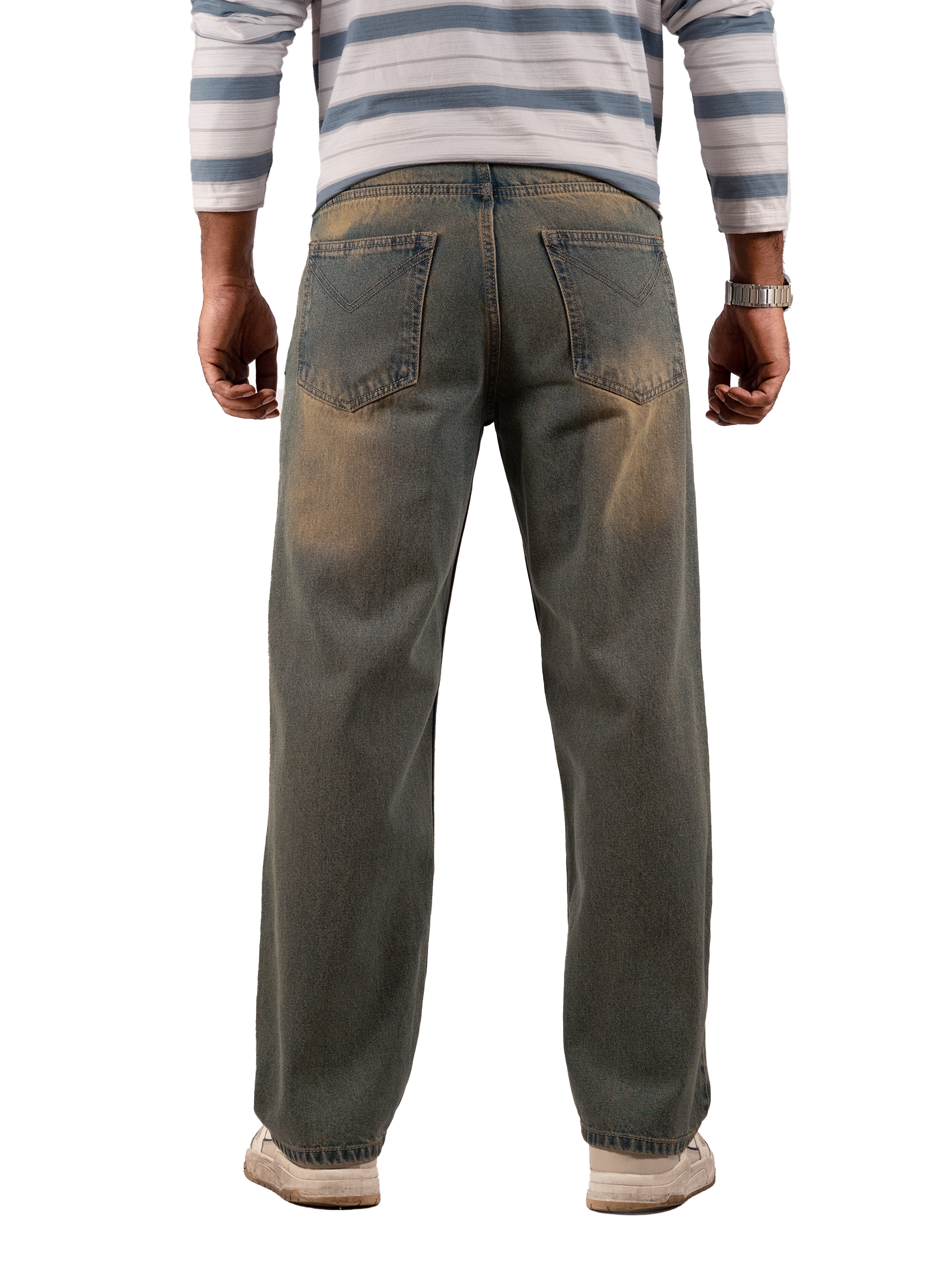 Faded Denim Jeans – Straight Fit (Denim Faded Blue Edition)
