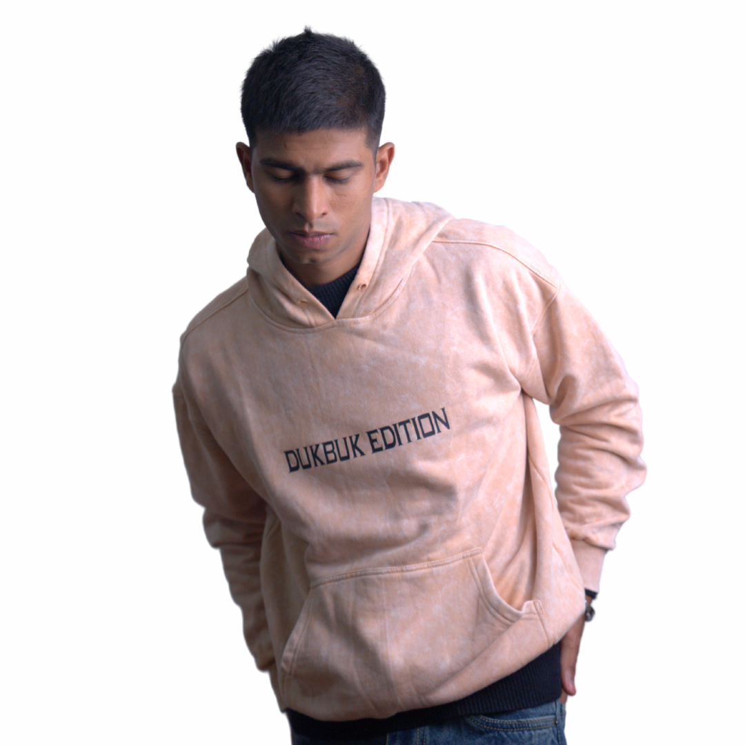Acid-Wash Cotton Hoodie – Caramel Edition