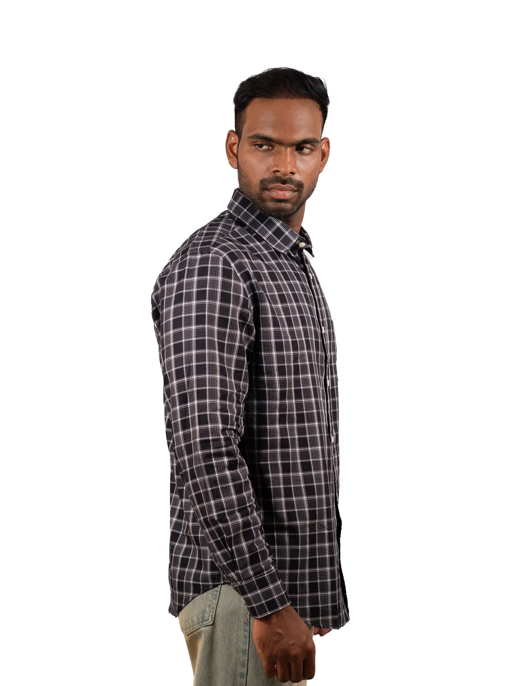 Men's Black Checked Shirt