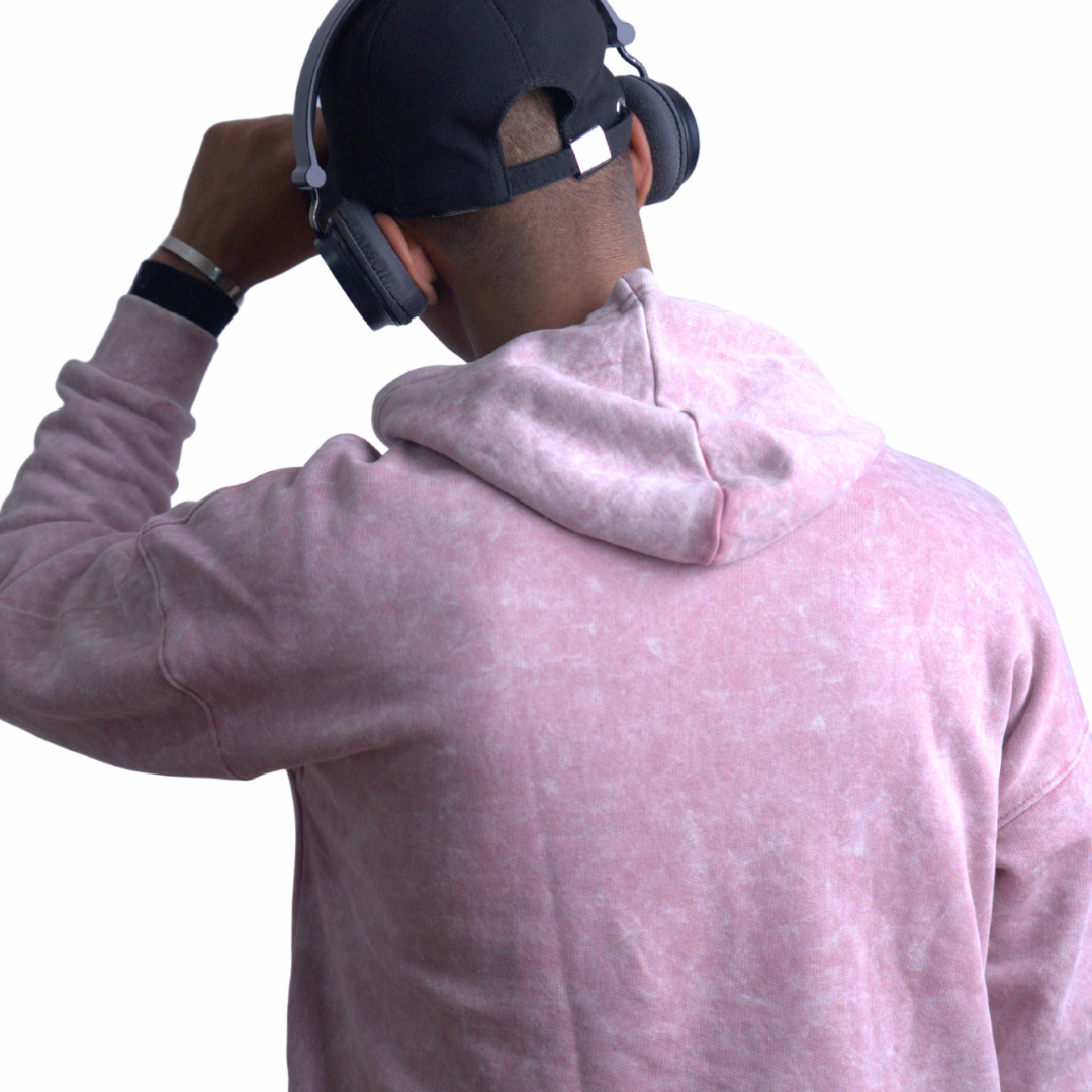 Acid-Wash Cotton Hoodie – Lavender Edition