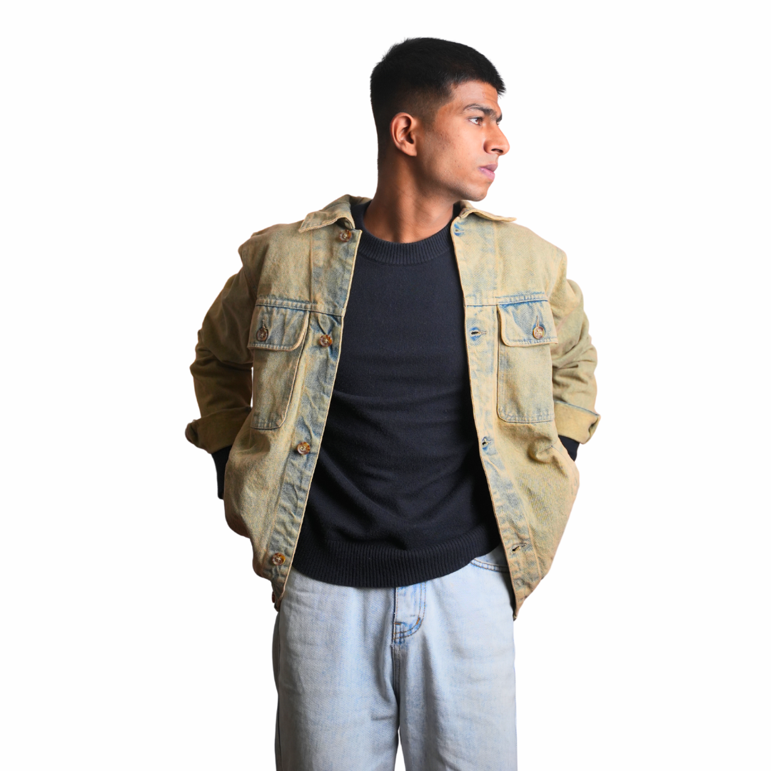Denim Cotton Jacket – Denim Faded Olive Edition