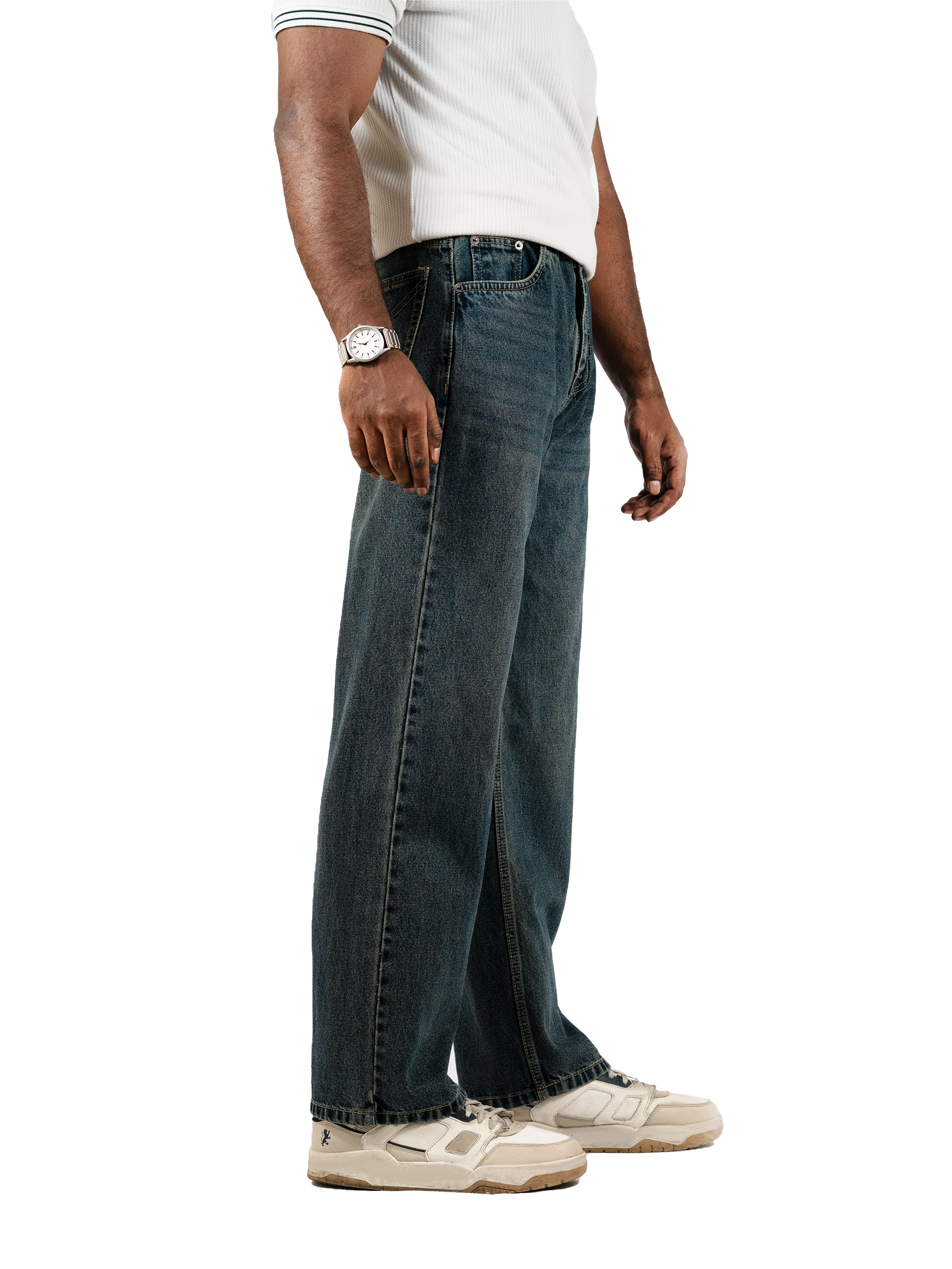 Faded Denim Jeans – Straight Fit (Denim Blue Edition)