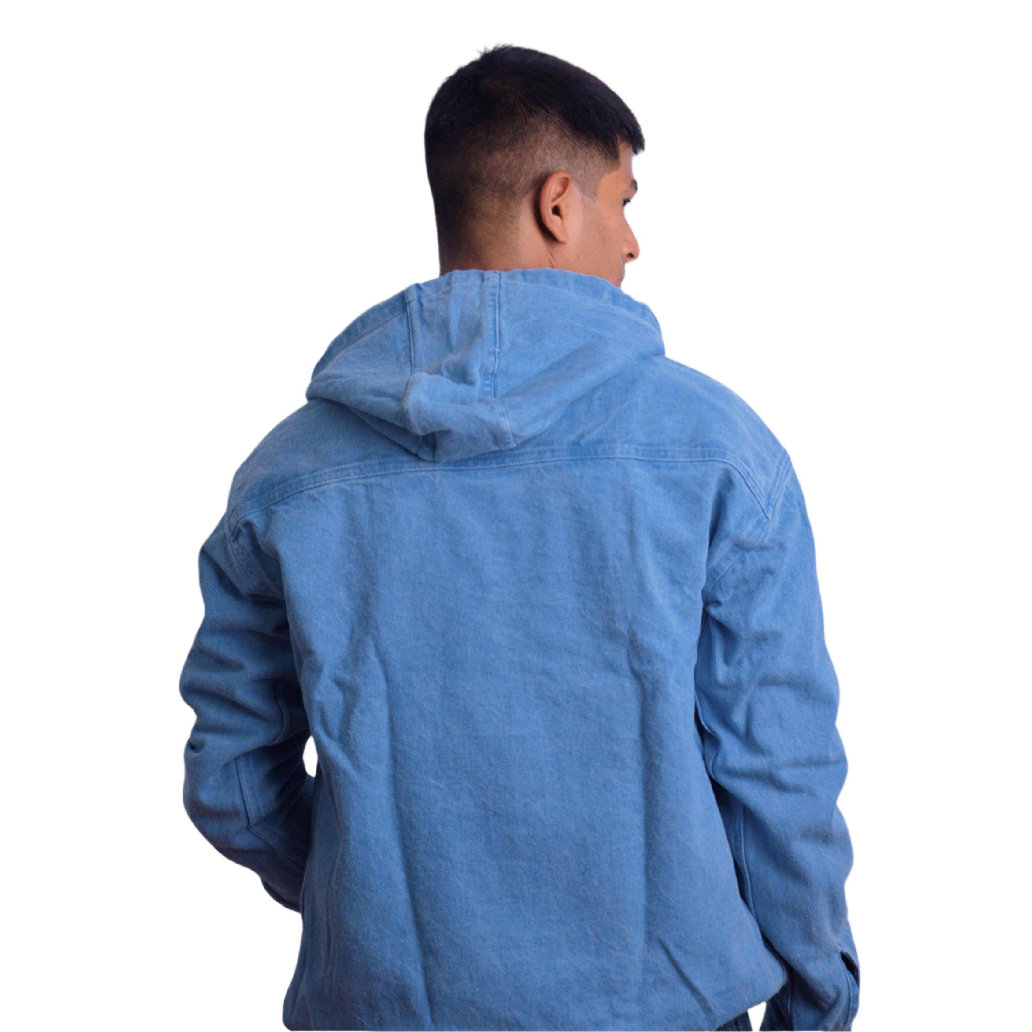 Denim Cotton Hoodie – Denim Blue Edition