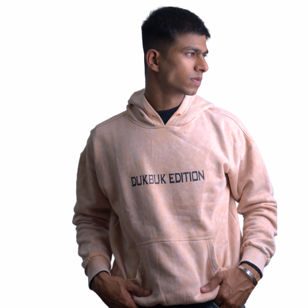 Acid-Wash Cotton Hoodie – Caramel Edition