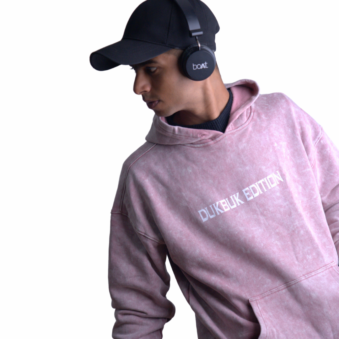 Acid-Wash Cotton Hoodie – Lavender Edition