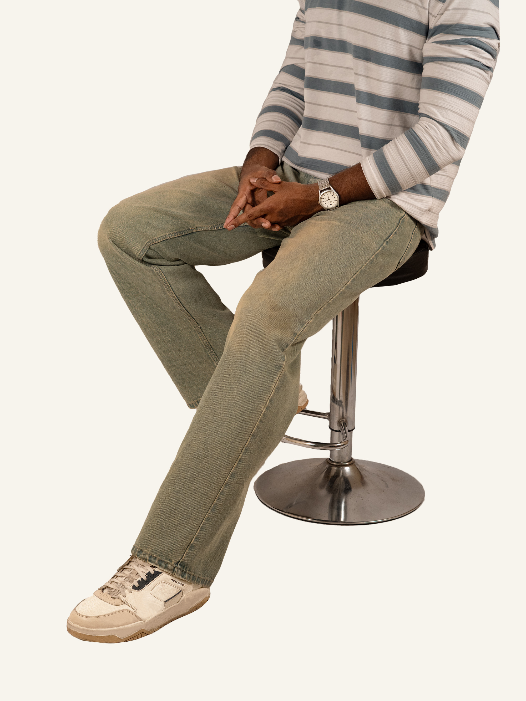 Faded Denim Jeans – Straight Fit (Denim Grey Blue Edition)