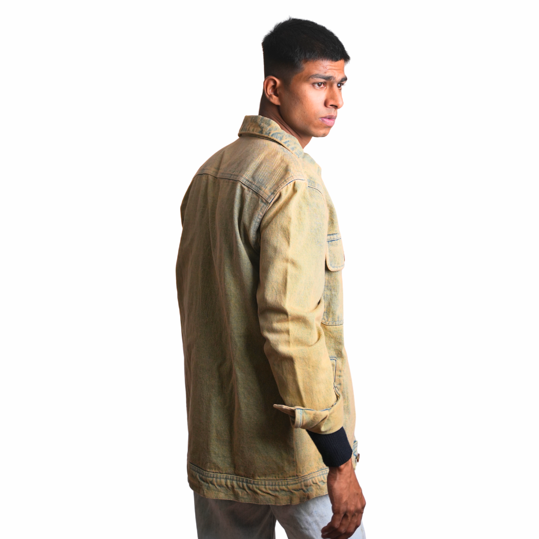 Denim Cotton Jacket – Denim Faded Olive Edition