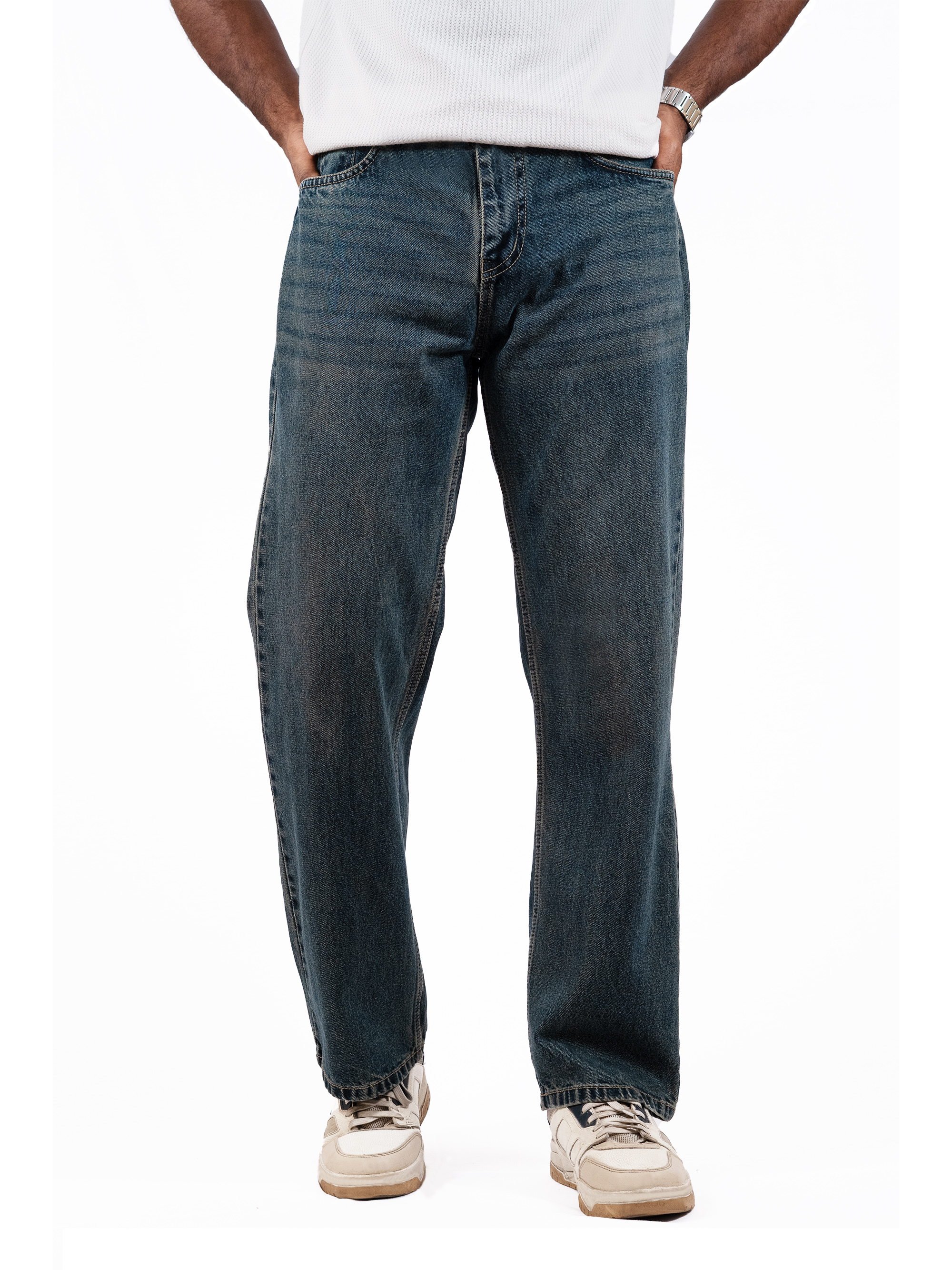 Faded Denim Jeans – Straight Fit (Denim Blue Edition)