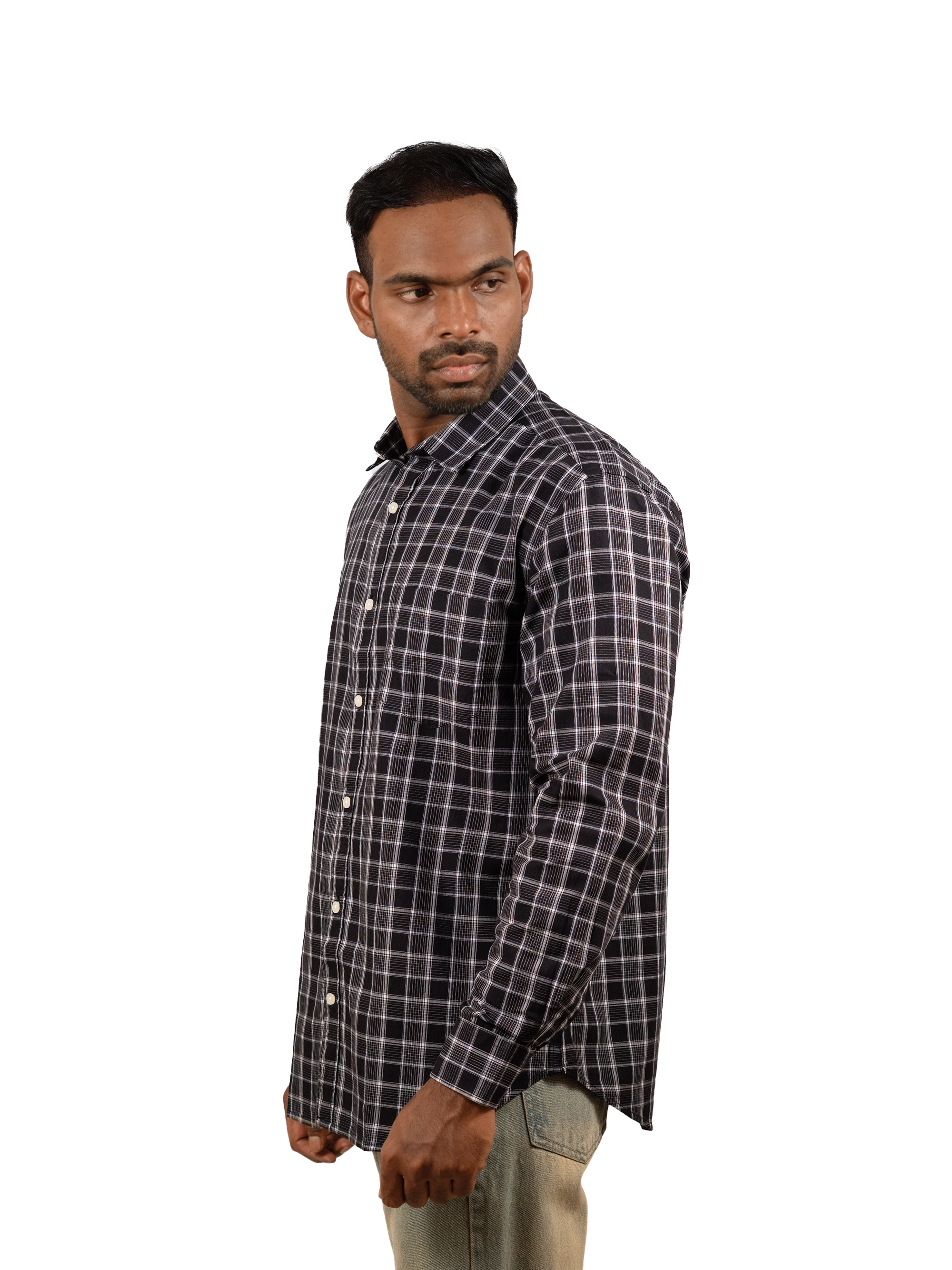Men's Black Checked Shirt