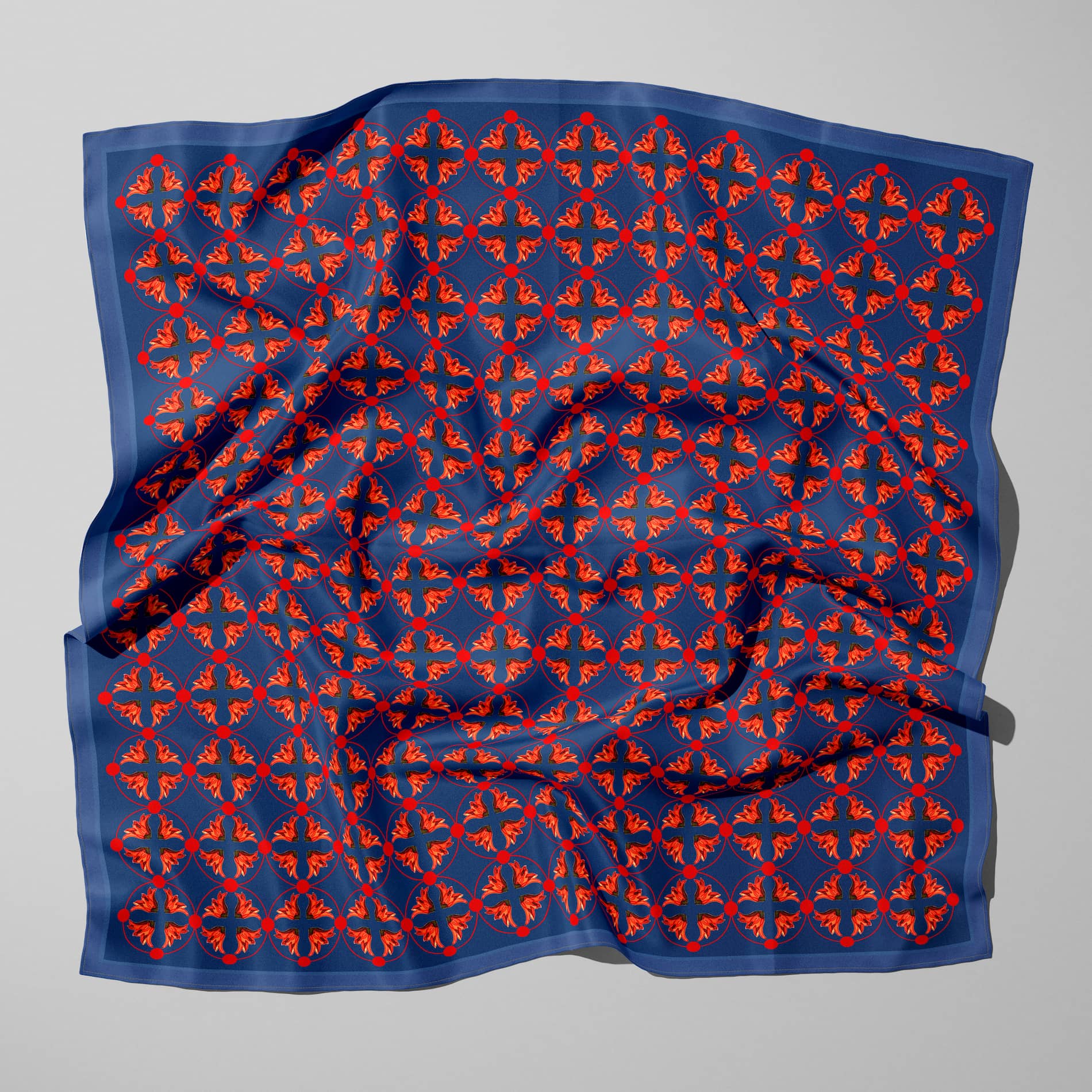 LENÇO TULIPAS - SEDA TWILL