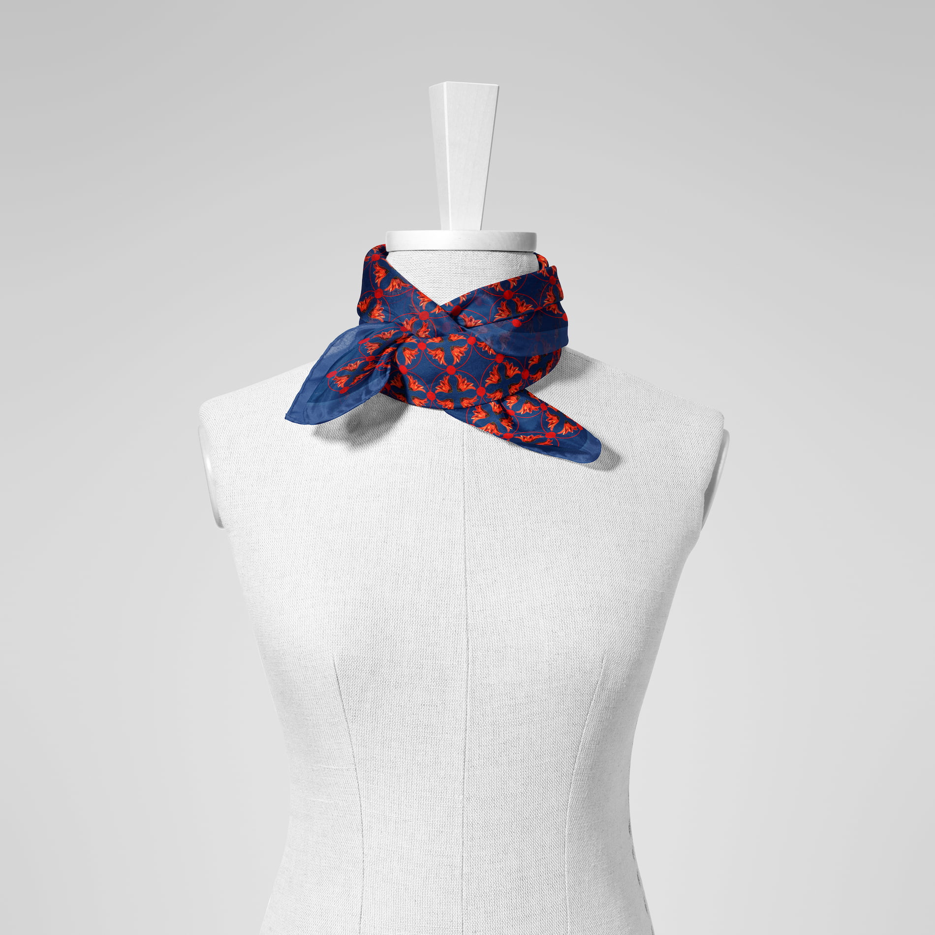 LENÇO TULIPAS - SEDA TWILL