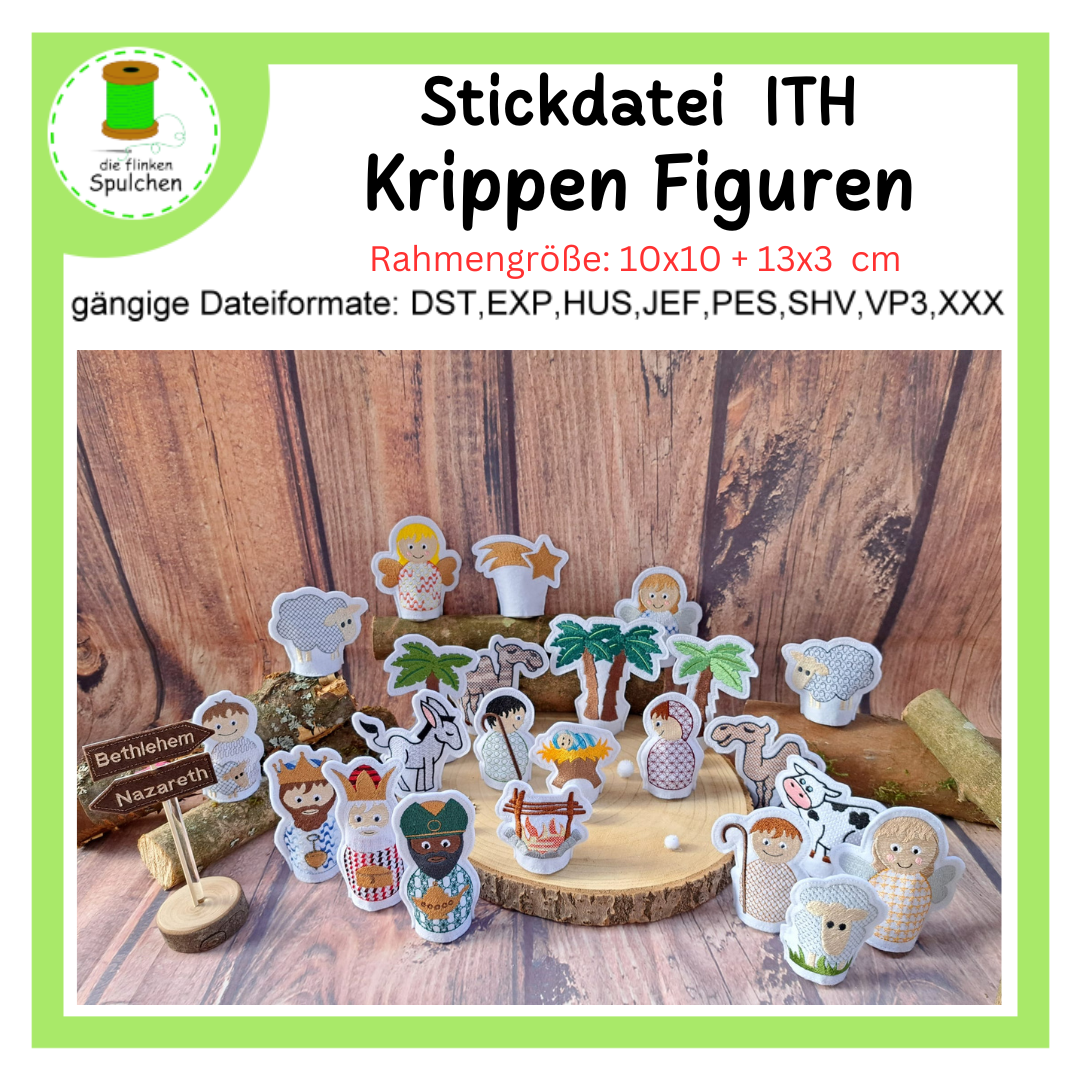 Stickdatei ITH LED Teelicht Cover Krippenfiguren