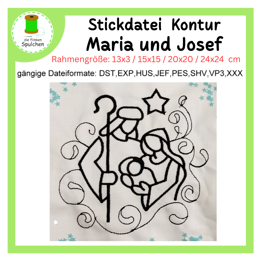Stickdatei Kontur Maria und Josef