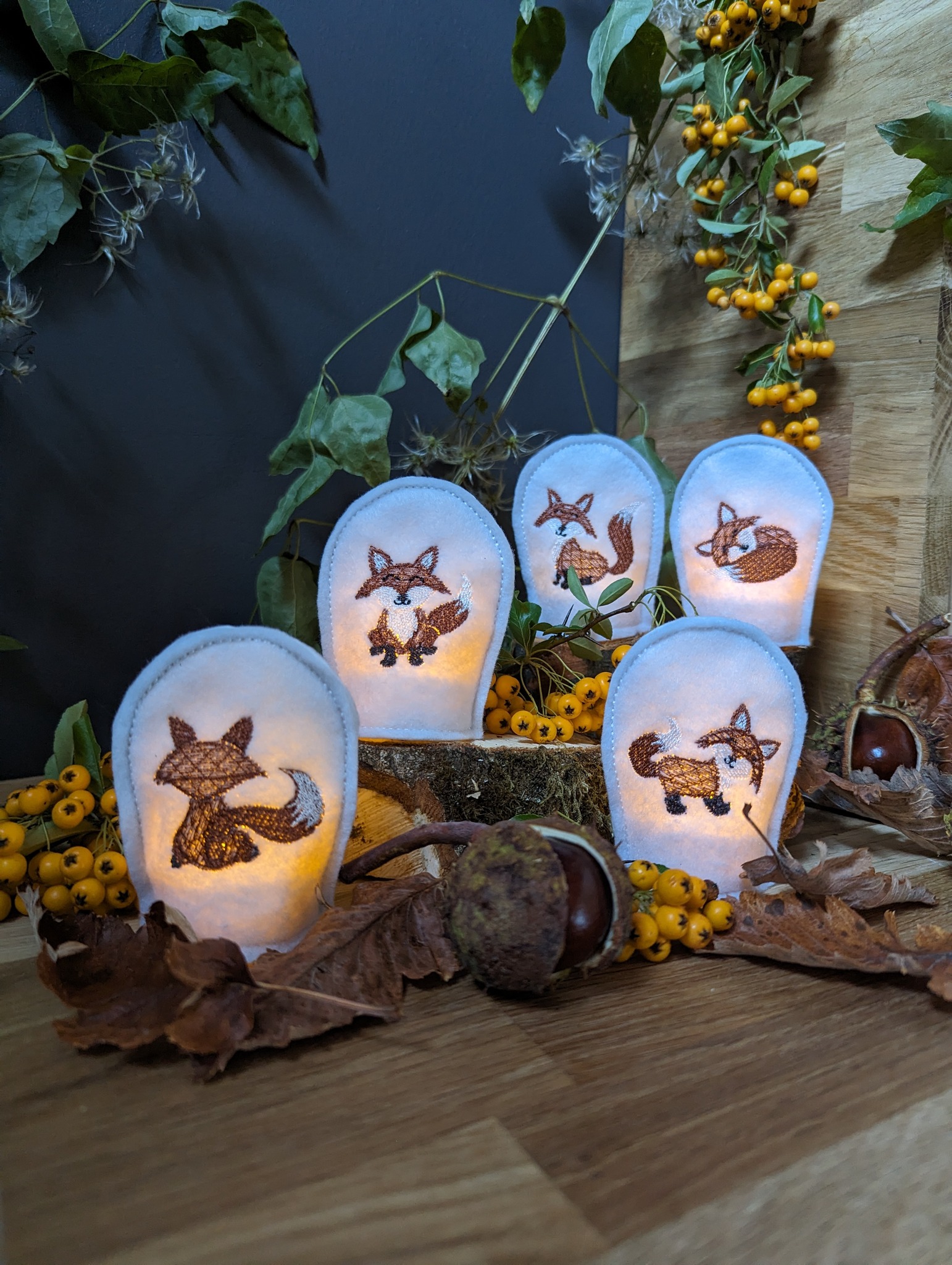 Stickdatei ITH LED Teelicht Cover Füchse 1
