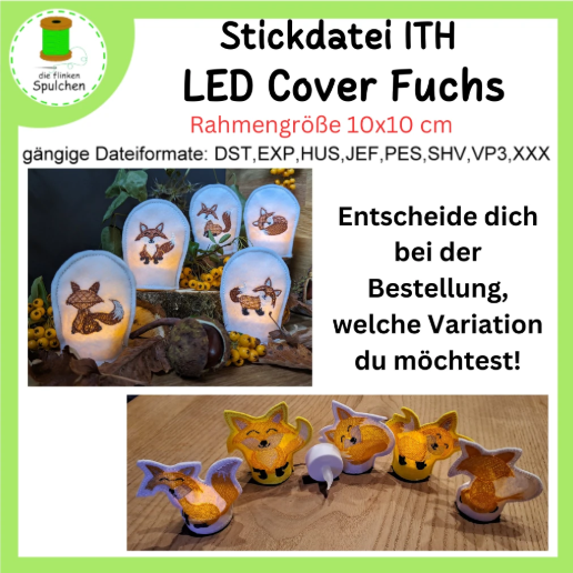 Stickdatei ITH LED Teelicht Cover Füchse 1