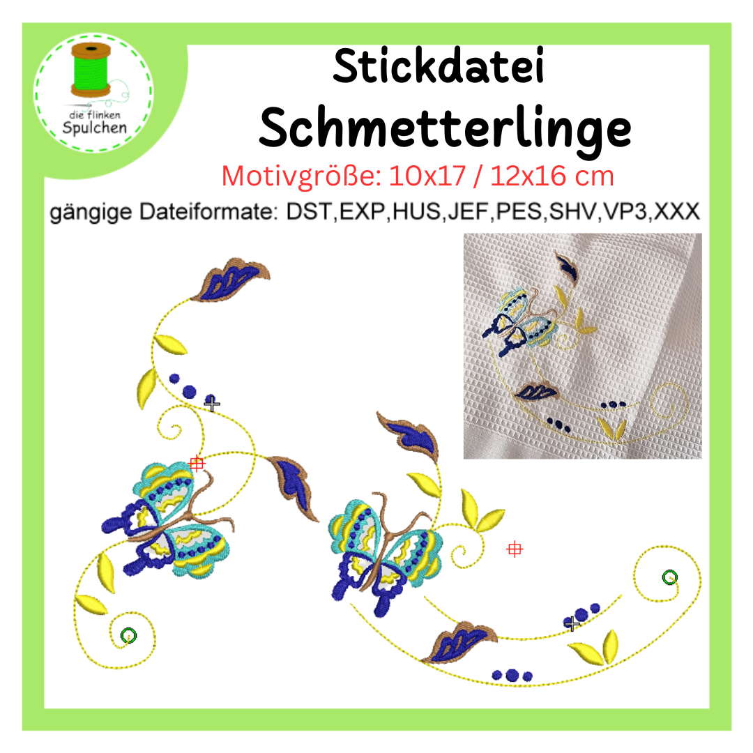 Stickdatei filigrane Schmetterlinge