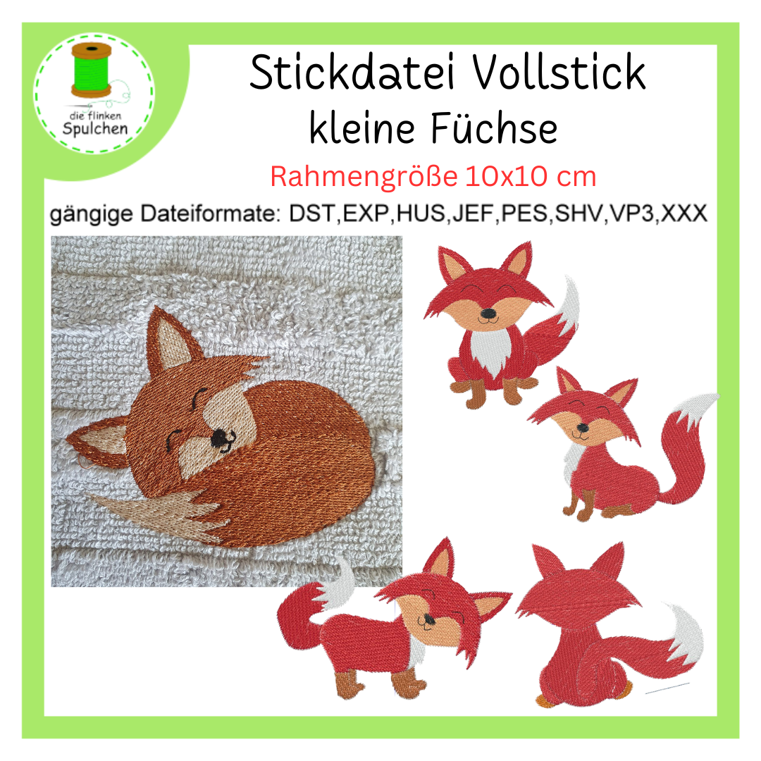 Stickdatei Vollstick Füchse