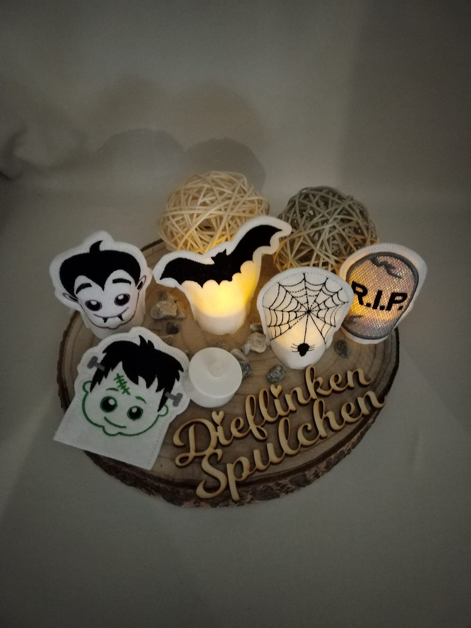 Stickdatei ITH LED Teelicht Cover Halloween