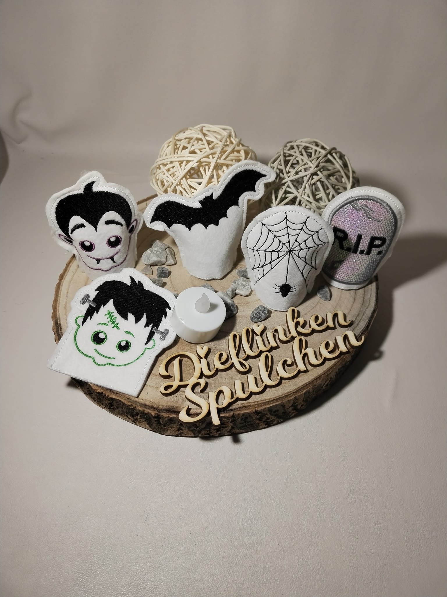 Stickdatei ITH LED Teelicht Cover Halloween