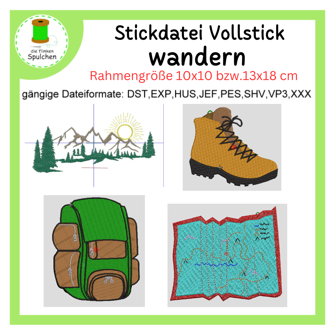Stickdatei Vollstick Wanderlust