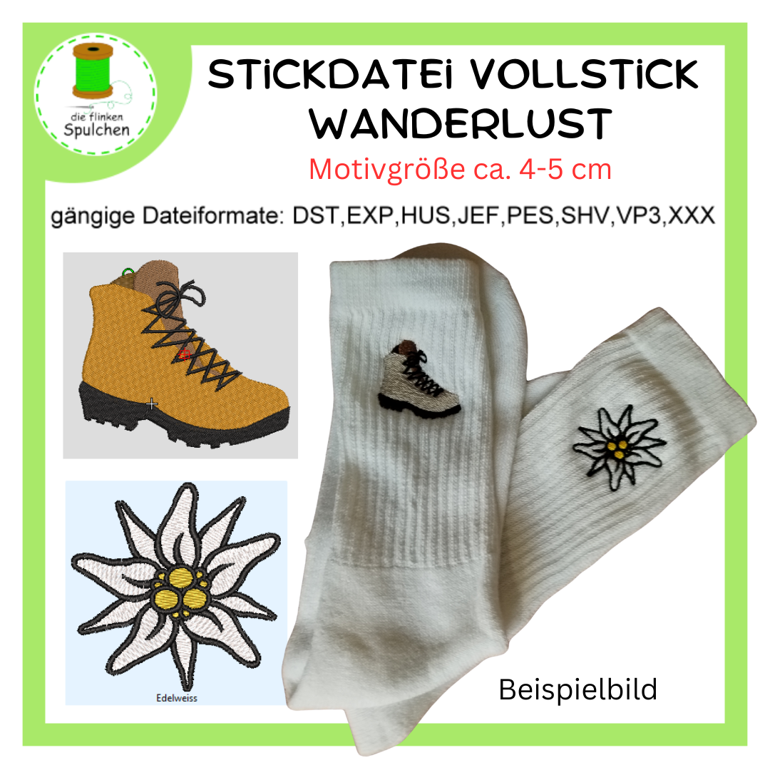 Stickdatei Vollstick Wanderlust