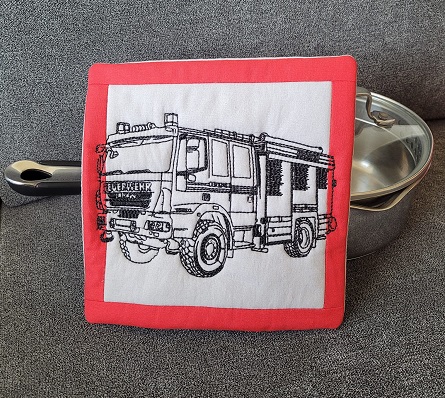 Stickdatei Outline Feuerwehrauto