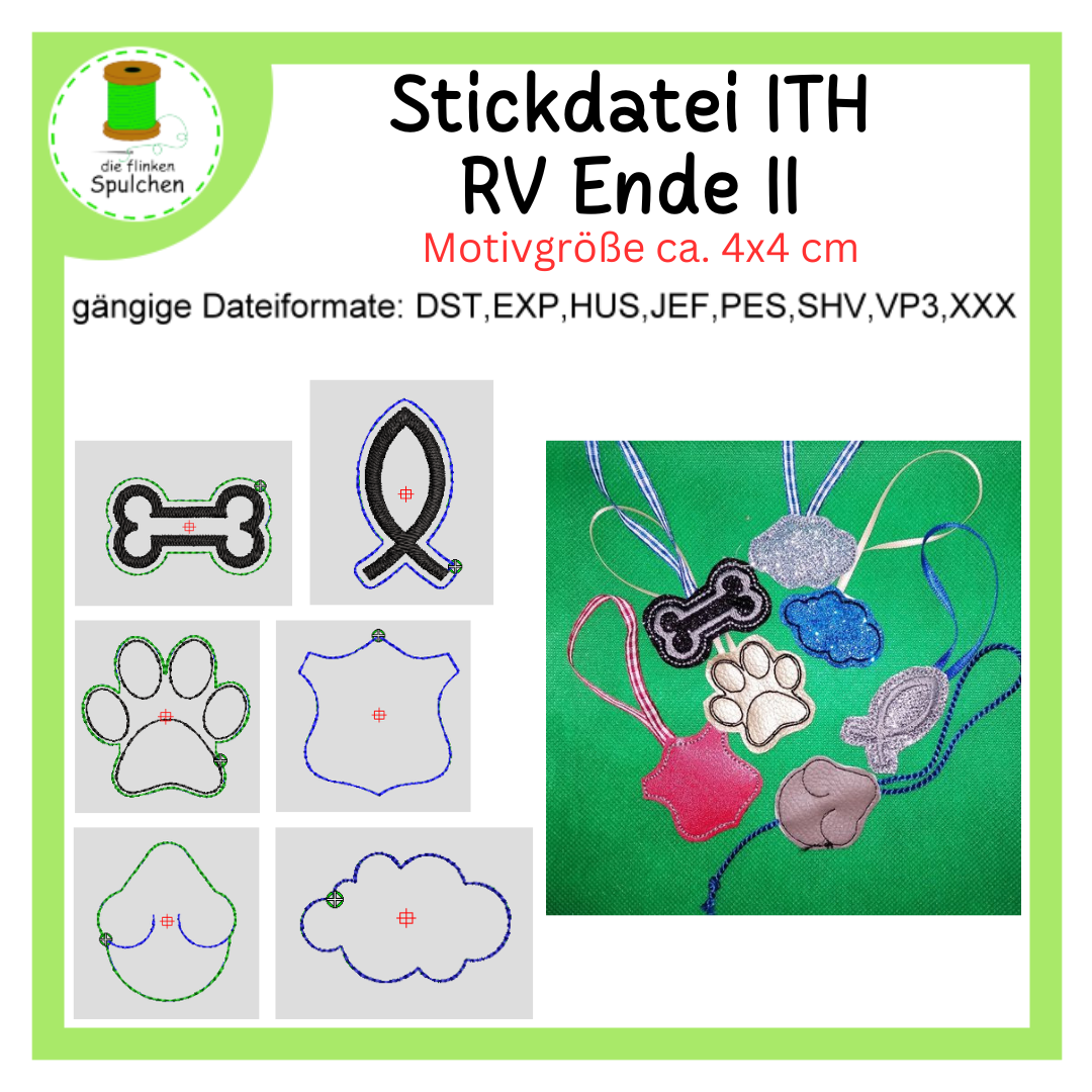 Stickdatei ITH Anhänger oder Applikation 2