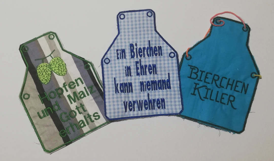 Stickdatei ITH Flaschen Schürze 1