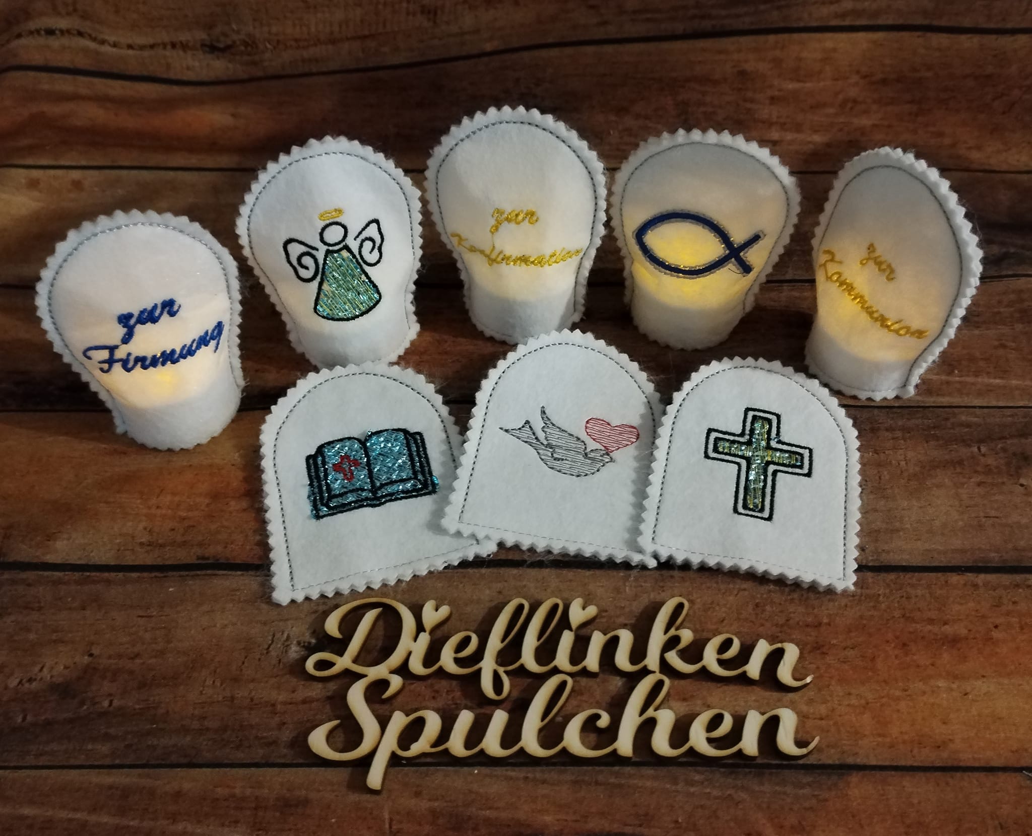Stickdatei ITH LED Teelicht Cover christliche Motive