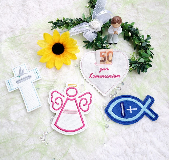 Stickdatei ITH Geldgeschenk Kommunion / Konfirmation / Christlich